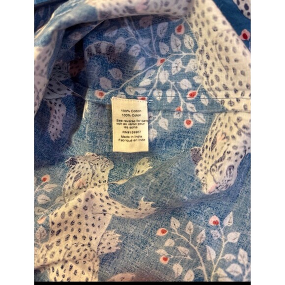 Printfresh Bagheera Leopard Print Saphire 100% Cotton LS Pajama Set Size L NWT - Picture 6 of 6